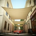 thumbnail image 5 of ColourTree 12' x 16' Beige Rectangle Sun Shade Sail Canopy Mesh Fabric UV Block Air & Water Permeable - Commercial Heavy Duty - 190 GSM - 3 Years Warranty ( We Make Custom Size ), 5 of 9