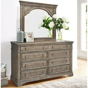 Bowery Hill Highland Park Driftwood Gray Wood 8-drawer Dresser and Mirror