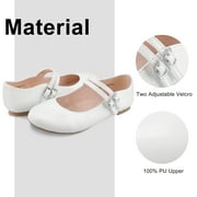 HOMEHOT Girls Dress Shoes Mary Jane Shoes for Girls Princess Ballerina Flats Back to School Shoes for Girls Party Wedding White Big Kid 4