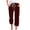 Wine, variant on JMKQLZ Women's Seven-Point Pants, Casual Loose Fit Style Trousers Summer Baggy Elastic Waist Slacks with Drawstring,Green,2XL