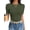 Army Green, variant on Women Puff Short Sleeve Crewneck Dressy Casual Tops Summer Fitted Ribbed Knit Trendy Work Shirts 2026 Spring Clothes Black Large
