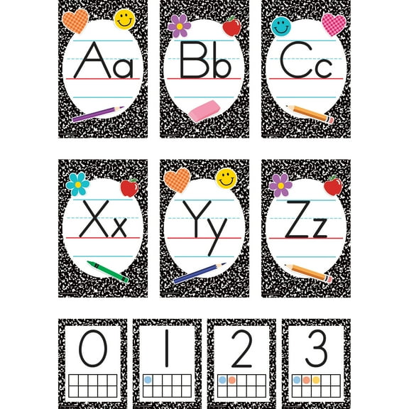 Teacher Created Resources Cool for School Composition Alphabet Bulletin Board Set, 37 Pieces