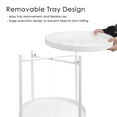 thumbnail image 3 of CERBIOR 2 Tier End Small Side Table , Metal Sofa Side Snack Table with Detachable Tray, Scandi Style Table for Living Room Bedroom (White), 3 of 5