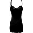 thumbnail image 3 of TheLovely Women's Junior and Plus Adjustable Spaghetti Strap Lace Tim Cami Tank Top, 3 of 5