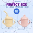thumbnail image 4 of Paquete de 2 Vasos de Silicona con Pajitas para Bebés y Niños Pequeños (Color Crema/cuarzo Rosa), 4 of 6