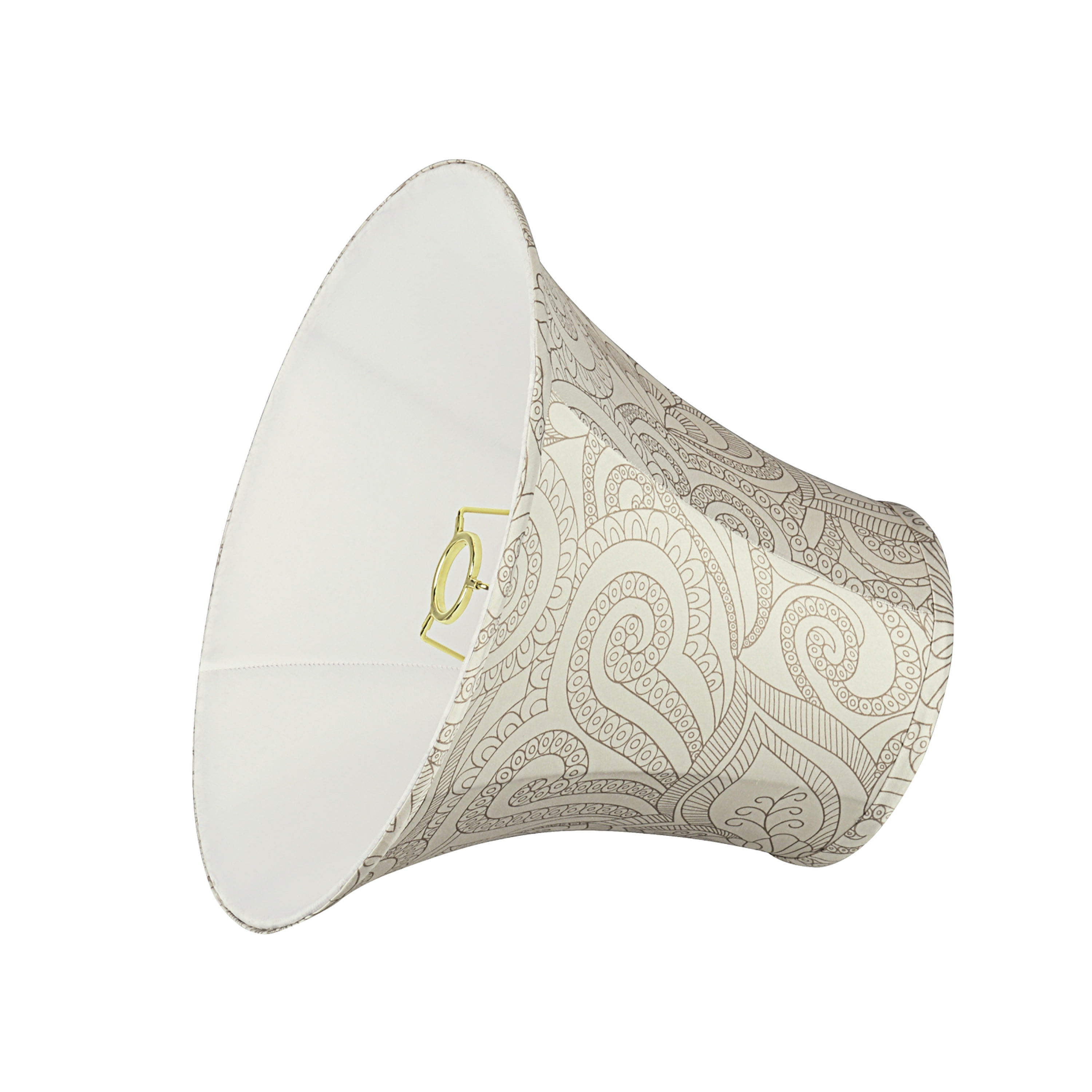 Aspen Creative 58055 Transitional Bell Shape UNO Construction Lamp Shade in White & Grey, 14" Wide (7" x 14" x 11")