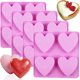 thumbnail image 1 of Moldes de silicona con forma de corazón, 4 moldes de jabón en forma de corazón, moldes de silicona para hacer jabón, dulces, pasteles, velas, boda, regalo de San Valentín, 1 of 4