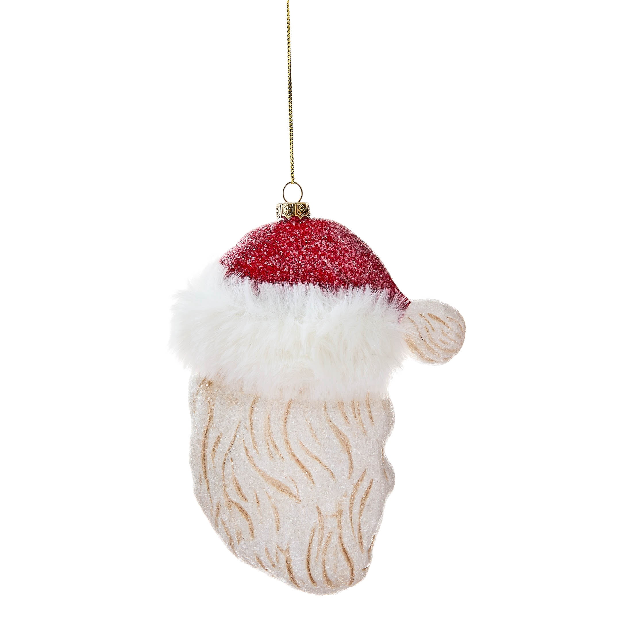Red and White Glitter Santa Christmas Ornament, 6.5", by Holiday Time