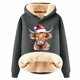 thumbnail image 1 of WILLBEST Sudadera para Mujer, Estilo Vaquero Navideño, con Capucha y Estampado Grueso Grande, 1 of 4