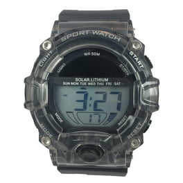 Men s George Digital Watch Gunmetal Case Orange Bezel Black Silicone Band FMDOGE032 Walmart