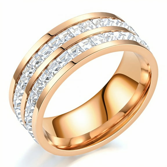 DESIGNICE Gold Rings for Women,Soft Touch Fashion Rings for Women,Balanced Structure Tarnish Free Gold Rings,Rosegold Plated