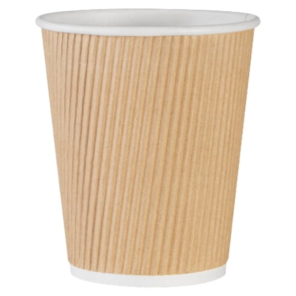 Genuine Joe Ripple Hot Cups, 8 Oz, Brown, Pack Of 25