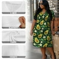 thumbnail image 6 of Yuyamidu Avocado Midi Dress for Women Summer Fall V Neck Knee Length Dress Flower Mid-Length Dresses Outdoor Party Dress Lightweight Elastic Waist Dress Plus Size XL, Green, 6 of 7