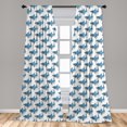 thumbnail image 5 of Ambesonne Ocean Curtains, Sea Fierce Wild Shark, Pair of 28"x84", Blue White, 5 of 5