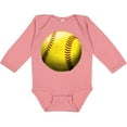 thumbnail image 3 of Inktastic Yellow Softball Boys or Girls Long Sleeve Baby Bodysuit, 3 of 5