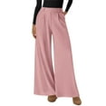 thumbnail image 2 of Fall Saving! HVOBTTY Women's Wide Leg Pants, Fall Pants for Women, Women's Casual Wide Leg High Waisted Stretch Corduroy Versatile Everyday Wear Pants Hot Pink,S, 2 of 4