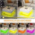 thumbnail image 3 of Craftian Farmhouse LED Coffee Tables Square Center Table with Storage for Living Room, White, 3 of 8