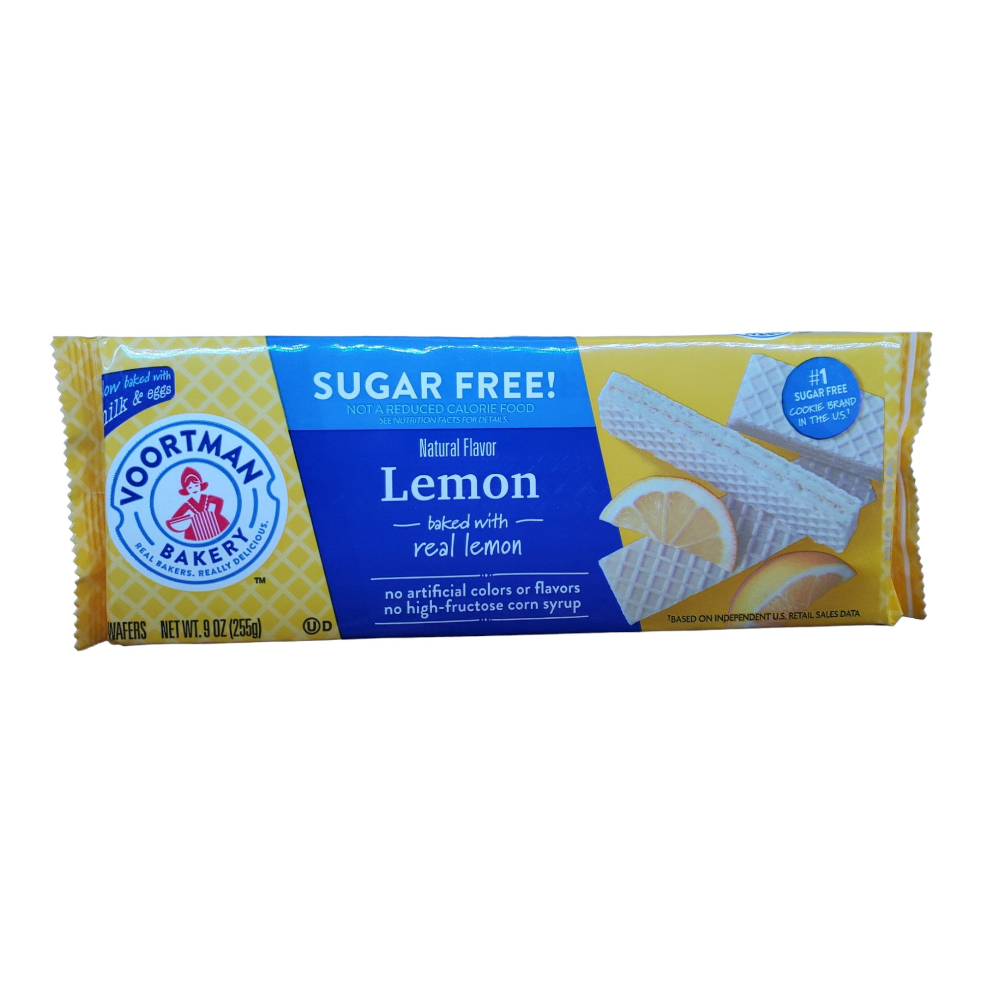Voortman Sugar Free Lemon Wafer Cookie, Pack of 4, 9 oz boxes