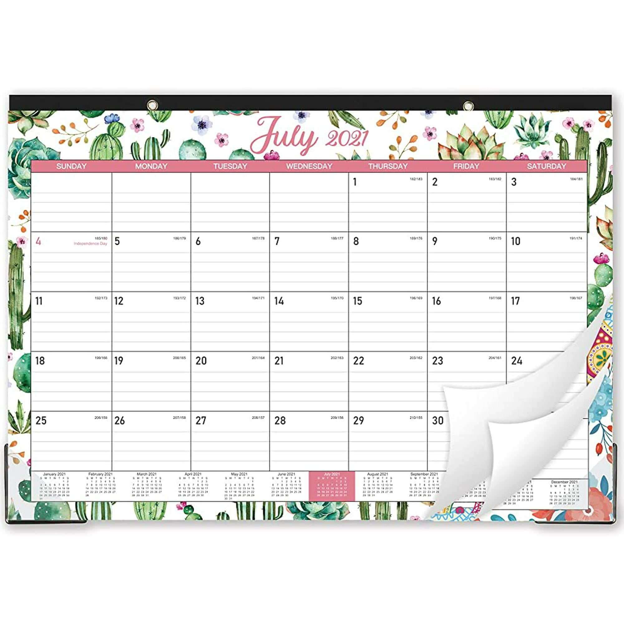 Qucyy 2021-2022 Desk Calendar - 18 Months From July 2021 - December 2022 Desk Calendar , 17" X 12", Monthly Desk Or Wall Calendar, Large Ruled Blocks Perfect For Planning And Organizing For Home | Walmart Canada