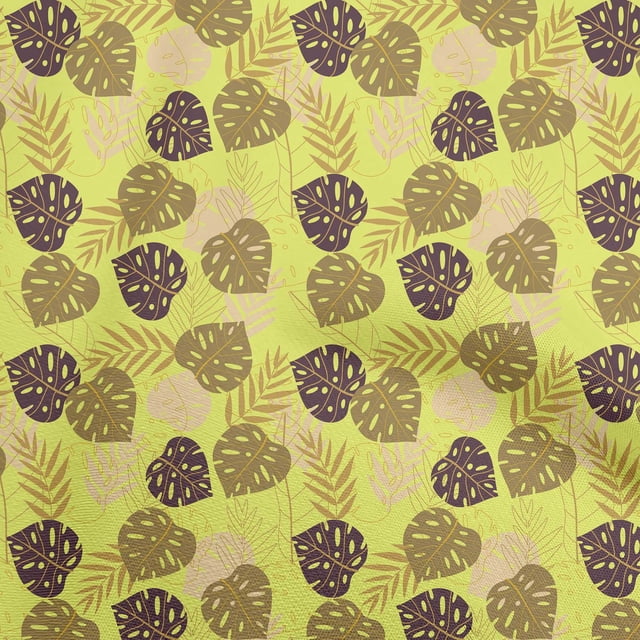 oneOone Velvet Dark Magenta Fabric Tropical Sewing Material Print Fabric By The Yard 58 Inch Wide
