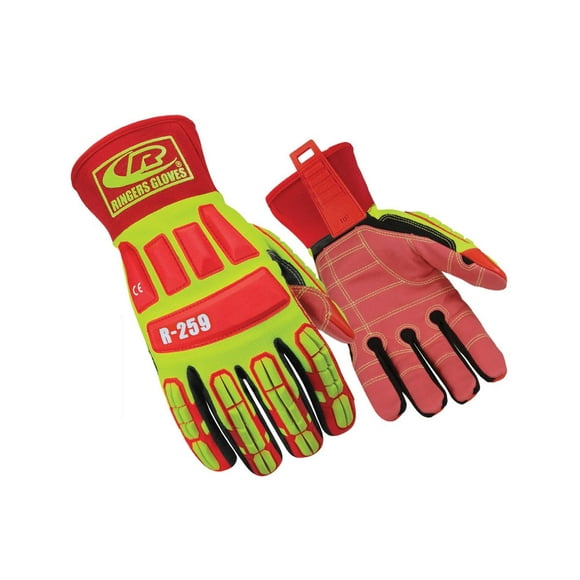Ringers R259-10 Roughneck Impact Protection Gloves HiVis Large