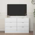 thumbnail image 4 of Jopath 6-Drawer Dresser for Bedroom,Modern Wood Chest of Drawers,Large Storage Cabinet with Wavy Patterns for Living Room, Hallway,Entryway,White, 4 of 7