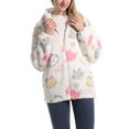 thumbnail image 2 of Arvbitana Women Winter Warm Casual Pullover Cute Hoodie Design Sweatshirt Zip Up Cardigan Loose Jacket with Pockets for Outwear Loungewear, 2 of 9