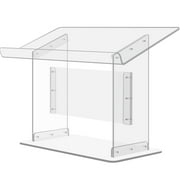 VEVOR Tabletop Acrylic Podium 19.5" Tall Plexiglass Podium 27"x13.7" Table Acrylic Pulpits for Churches Slanted Surface with Lip for Book Holder Clear Lectern for Lecture Recital Speech & Presentation