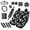 Black Skull Pattern, variant on chaqlin Print Seat Covers Full Set - Front & Rear Car Seat Protector Set,Headrest Covers,Steering Wheel Cover Shoulder Pads Headrest Cover View Mirror Cover Seat Storage Bag,Black Skull Mushroom Moon