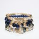 thumbnail image 1 of Xiao Hua Pulseras de cuentas apilables bohemias para hombres y mujeres, brazaletes de cuentas multicapa elásticos bohemios con dijes, joyería multicolor, azul oscuro, 1 of 5