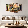 thumbnail image 2 of Elephant Stock Passionate Moment Abstract Wall Art - Horizontal Multi Panel Canvas - Living Room Wall Decor - Abstract Multi Panel - Black And Brown Decor - 75" x 48", 2 of 4