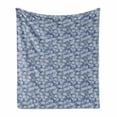 thumbnail image 1 of Flower Soft Flannel Fleece Throw Blanket, Botanical Garden Motif with Flourishing Nature Growth Art Pattern, Cozy Plush for Indoor and Outdoor Use, 50" x 60", Slate Blue Purple, by Ambesonne, 1 of 6