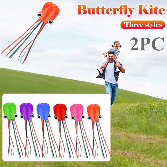 ABPWLY Toys 2 Pack Octopus Kite with Long Tail 157 Inches Easy to Fly for Kids and Adults Beach Outdoor Fun Toy with String Game