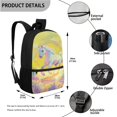 thumbnail image 3 of Jeiento Rainbow Horse Backpack for Middle School Girls School Bags Set with Lunch Box Pencil Case Sets 3 In 1 Personalized Elementary Bookbags Daypack Yellow, 3 of 7