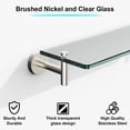 thumbnail image 4 of Woindo Bathroom Glass Shelf, Floating Tempered Glass Bathroom Wall Shelf Rectangle 16 Inch Shelves Brushed Nickel Bracket Mount Modern, 4 of 11