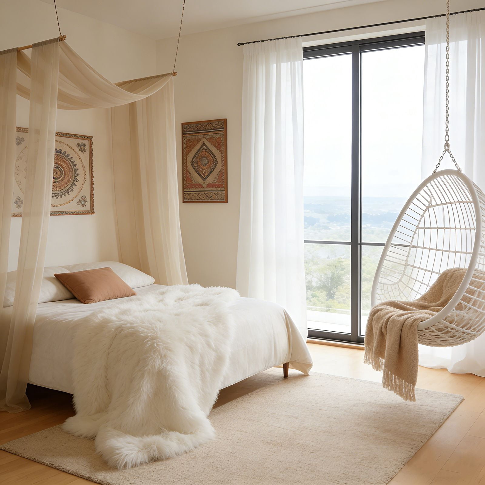 Canopy Bed Curtains Princess Bed Canopy Scarf Valance for Full/Queen Metal Bed Frame,Wood Frame Bed-2 Panel Sheer Curtain Canopy Bed Drapes