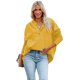 thumbnail image 4 of ABPHQTO Sudadera con capucha henley amarilla con bolsillos y manga murciélago para mujer, 4 of 5