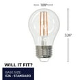 thumbnail image 4 of Bulbrite 861634 LED Filament 7 W Dimmable A15 Light Bulb with Clear Glass Finish & Medium E26 Base - 3000K Soft White Light, 800 Lumens, Pack of 4, 4 of 7