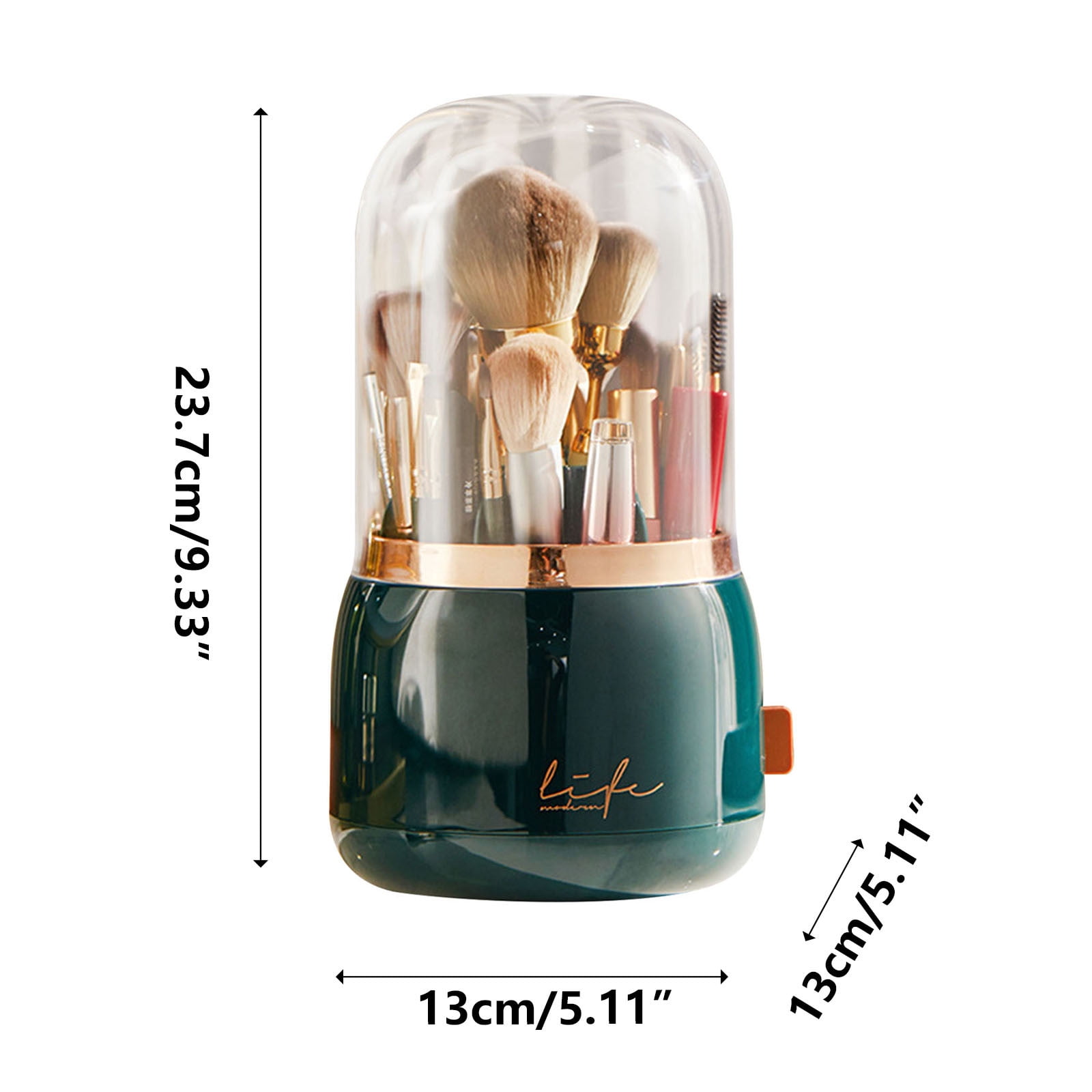 XMMSWDLA Covered makeup brush holder,brush holder with lid rotating