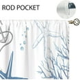 thumbnail image 5 of Blue Ocean Beach Kitchen Curtains Nautical Coastal Starfish Seashell Small Window Treatment Underwater Cafe Short Window Curtains for Bathroom Dining Room Blue Sea Treatment Drape 27.5x39 inch, 5 of 6