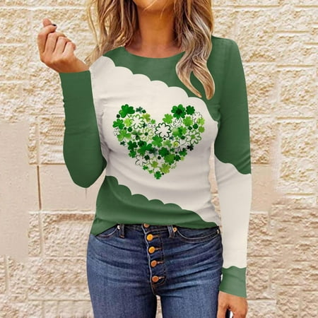 

Saint Patricks Day Shirts St Patrick s Day Gifts Green Tops St Patricks Day Maternity Shirts Cute Long Sleeve Tops for Women St Patricks Day Garden Flag Shirt