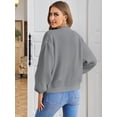 thumbnail image 3 of Womens Long Sleeve Sweater Casual Loose Knit Cardigan Multicolor Top Gray XL, 3 of 5