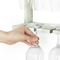 thumbnail image 5 of 2 Tier Wall Mounted Wood Wine Glass Holder Rack, Set of 2, Gray Green, 5 of 7