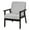 Light Gray, variant on Gymax Wooden Upholstered Accent Chair Fabric Armchair Home Office Light Gray