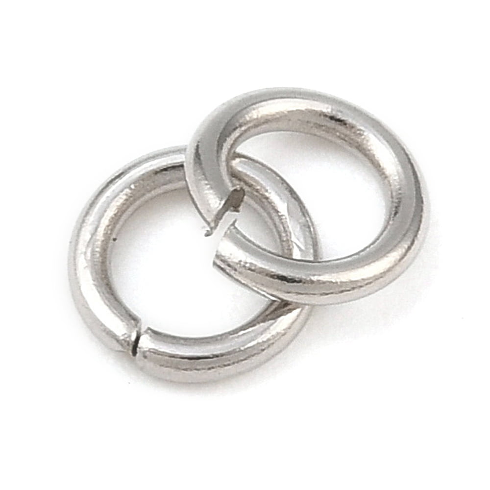 Resistant 304 Stainless Steel Open Jump Rings Saw Cut Seamless Round Stainless Steel Color 5x0.9mm 19 Gauge Inner Diameter: 3.2mm