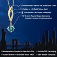 thumbnail image 2 of Gem Stone King 14K Yellow Gold Blue Moissanite and Lab Grown Diamond Pendant Necklace for Women | 1.03 Cttw | Gemstone Birthstone | Round 6.5MM | With 18 inch Chain, 2 of 6