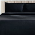 thumbnail image 5 of Jacquard Matelass 100% Cotton Basketweave 3-Piece Bedspread Set, Embossed Cotton Fabric, Soft, Breathable, Medium Weight, Basketweave, Oversized Bedding, Queen, Black by Blue Nile Mills, 5 of 7