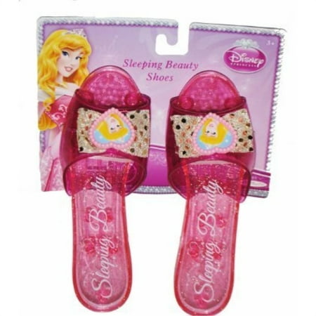 Disney Princess Collection Sleeping Beauty Shoes Slippers Clear Pink with Sparkles