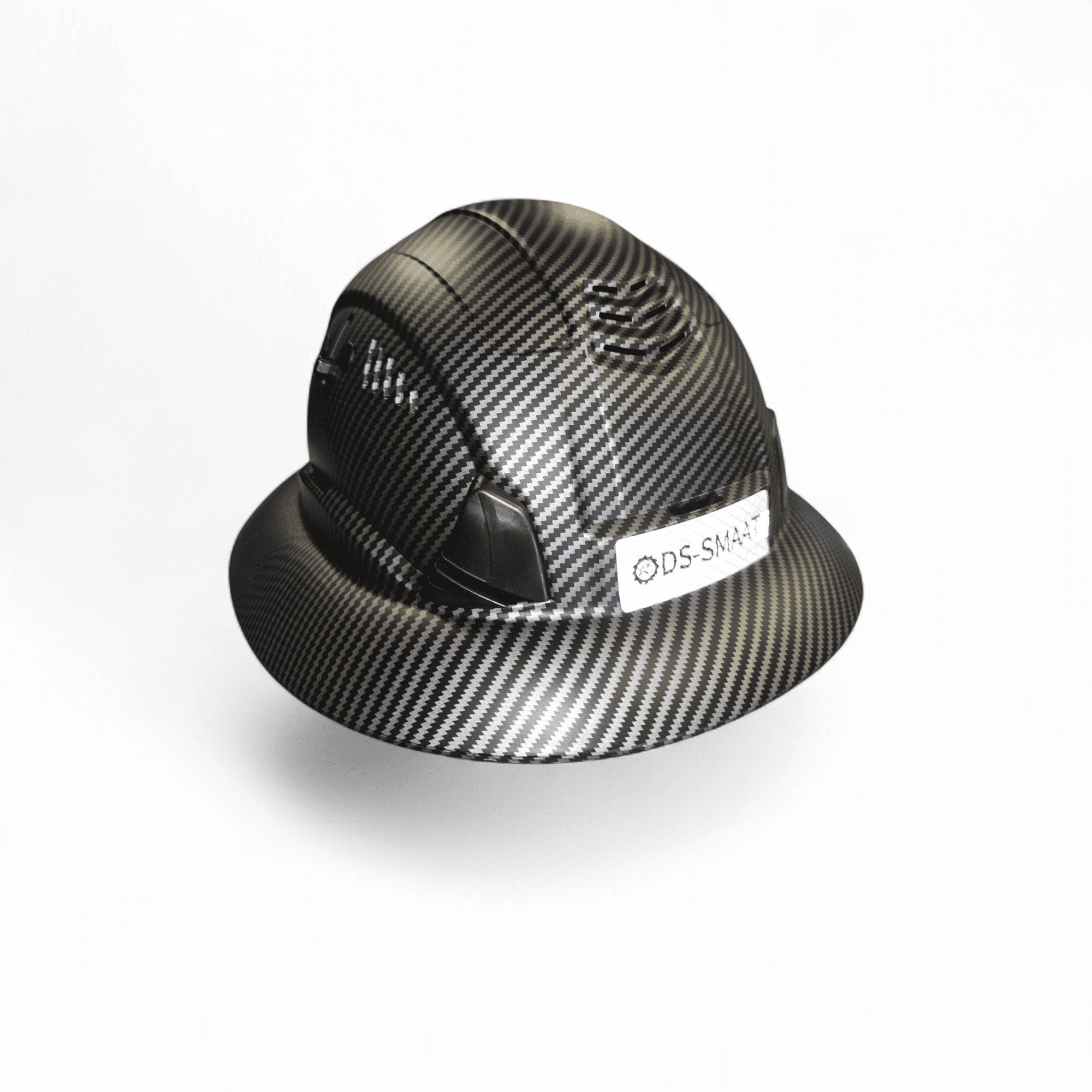 HDPE Hydro Dipped  Black/Silver Full Brim Hard Hat with Fas-trac Suspension