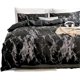 thumbnail image 1 of Juego de funda nórdica negra, juego de cama individual de mármol con cierre de cremallera, también como funda de edredón o funda de edredón de 200 x 230 cm, 1 of 4